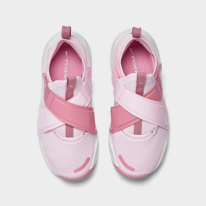 Back view of Girls' Little Kids' Nike Flex Advance Running Shoes in Pink Foam/White/Elemental Pink Click to zoom