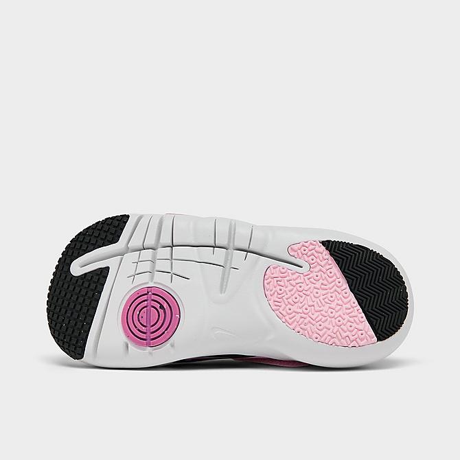 Bottom view of Girls' Toddler Nike Flex Advance Running Shoes in Pink Foam/Dark Smoke Grey-Fuchsia Glow Click to zoom
