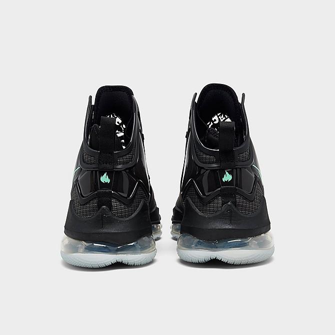 Left view of Nike LeBron 19 Basketball Shoes in Black/Green Glow/Anthracite Click to zoom