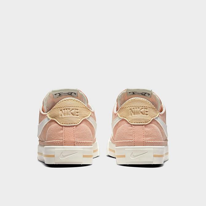 Left view of Women's Nike Court Legacy Canvas Casual Shoes in Arctic Orange/Sail/White Onyx/Black/Vivid Green Click to zoom