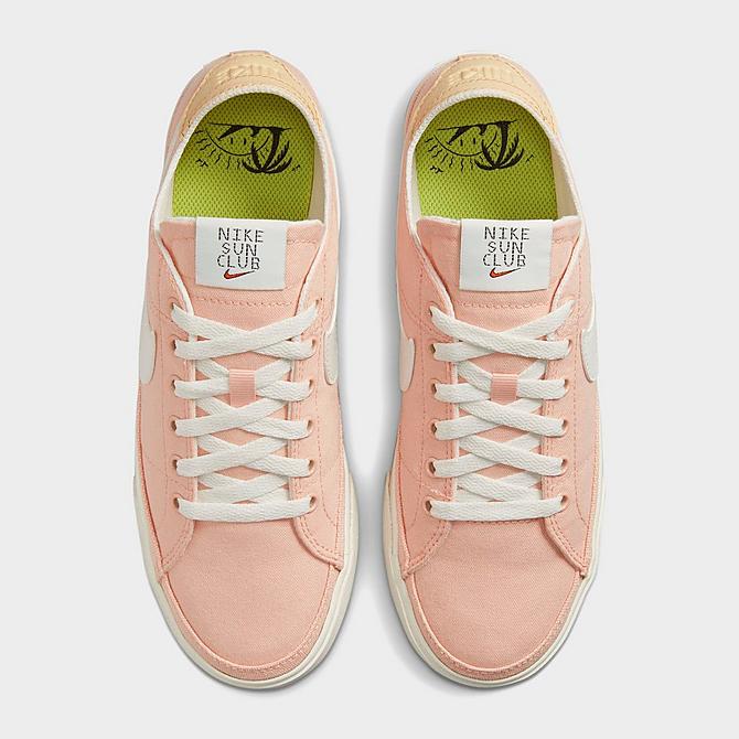 Back view of Women's Nike Court Legacy Canvas Casual Shoes in Arctic Orange/Sail/White Onyx/Black/Vivid Green Click to zoom