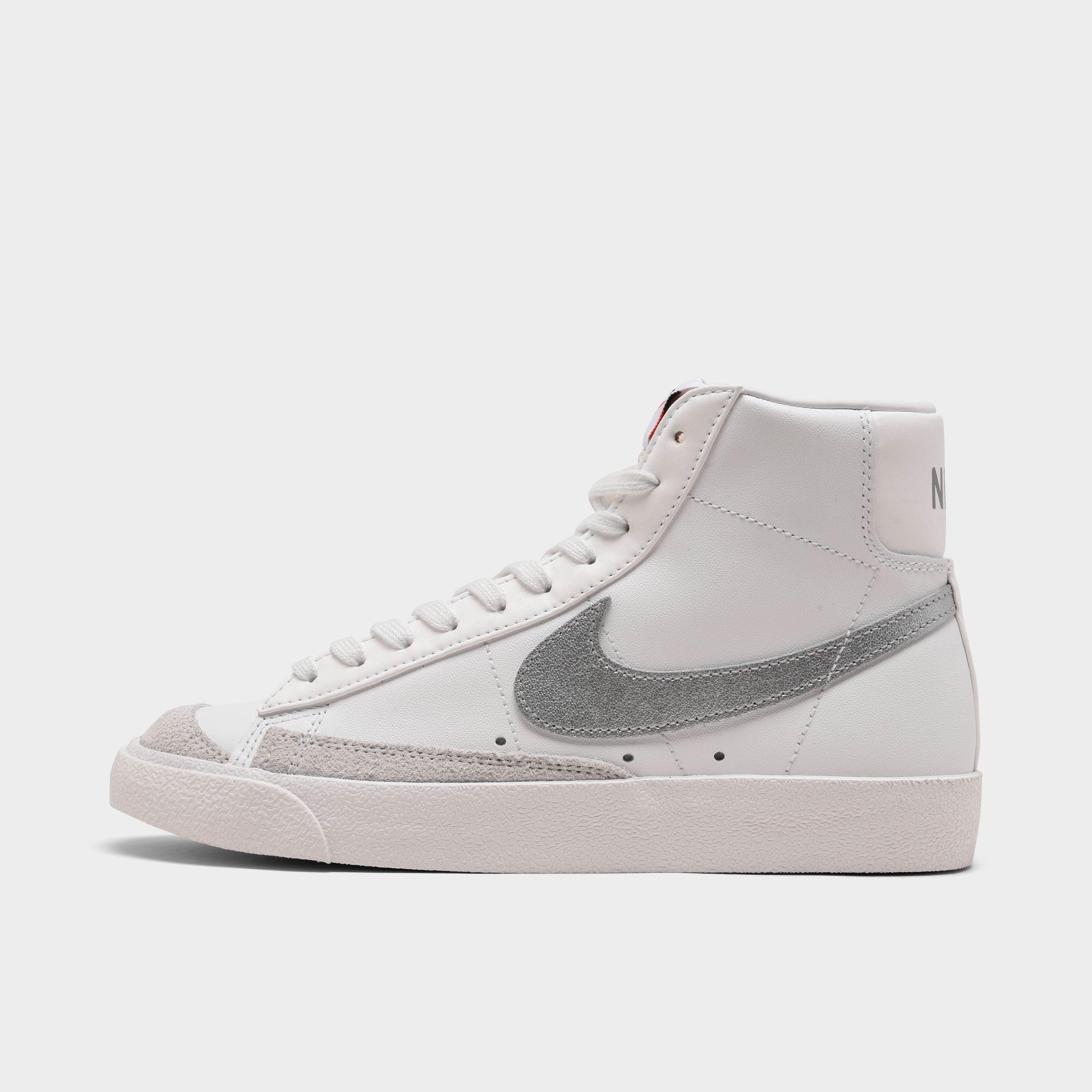 silver nike blazers