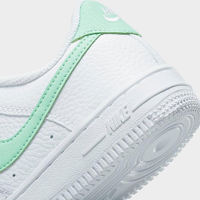 Front view of Little Kids' Nike Air Force 1 Casual Shoes in White/Mint Foam Click to zoom