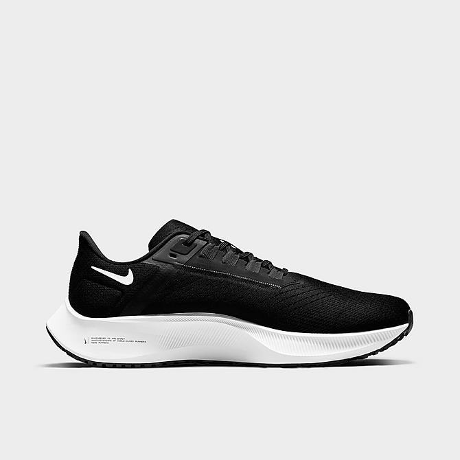 Left view of Men's Nike Air Zoom Pegasus 38 Running Shoes (Wide Width 4E) in Black/Anthracite/Volt/White Click to zoom