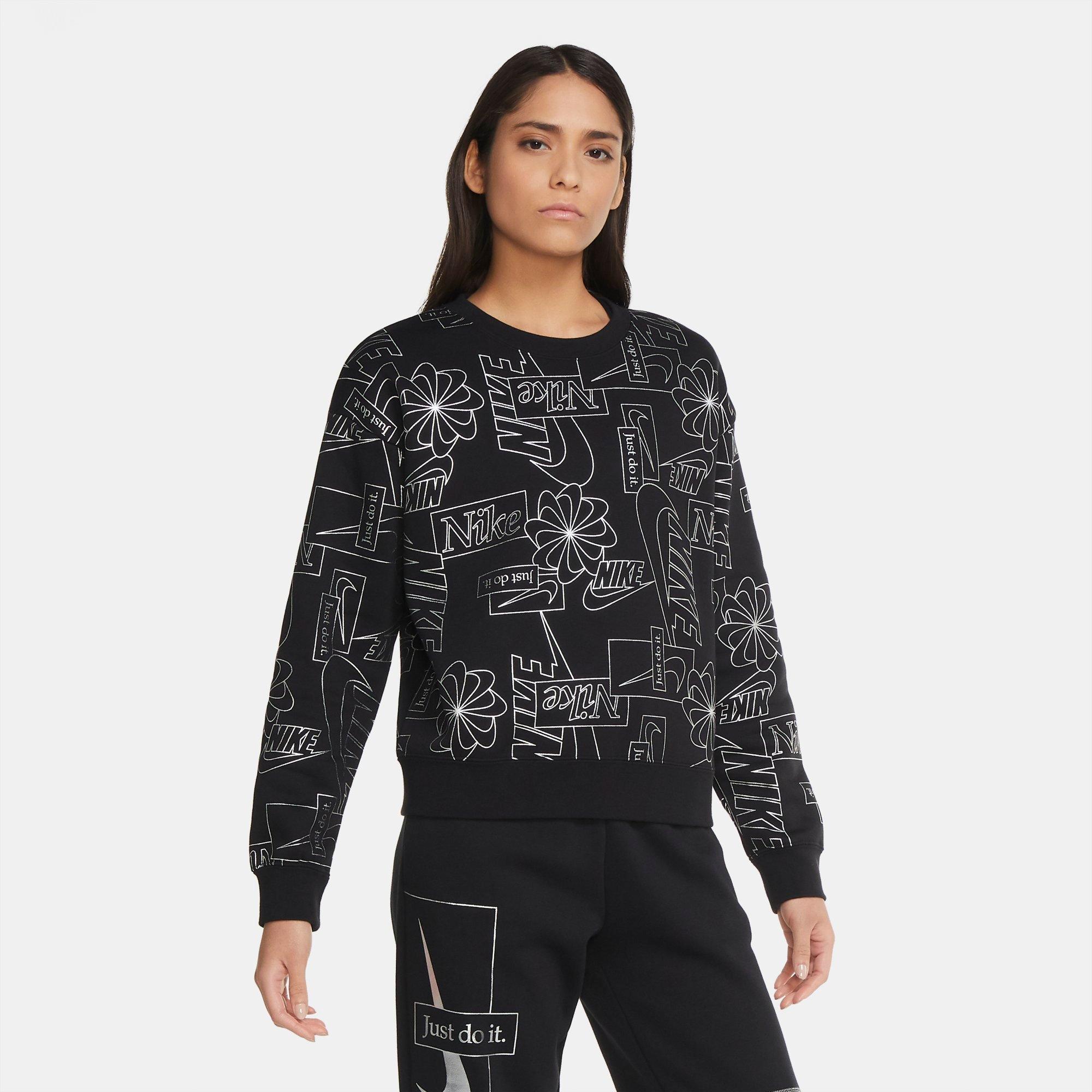 nike sportswear rally women's print metallic crew