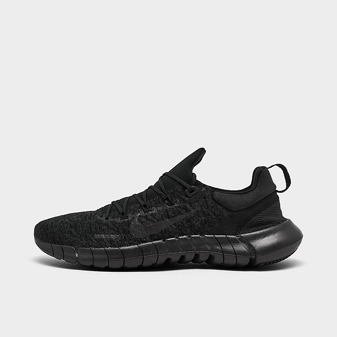 Right view of Men's Nike Free Run 5.0 Running Shoes in Black/Black/Off Noir Click to zoom