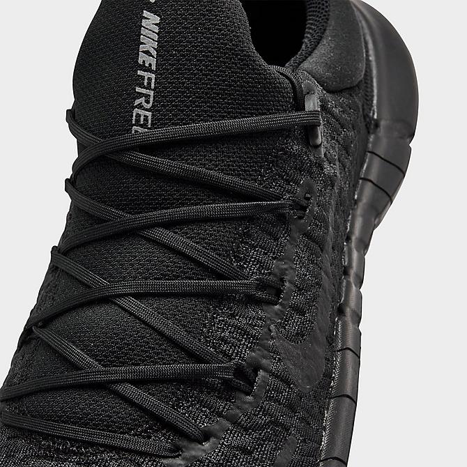 Front view of Men's Nike Free Run 5.0 Running Shoes in Black/Black/Off Noir Click to zoom