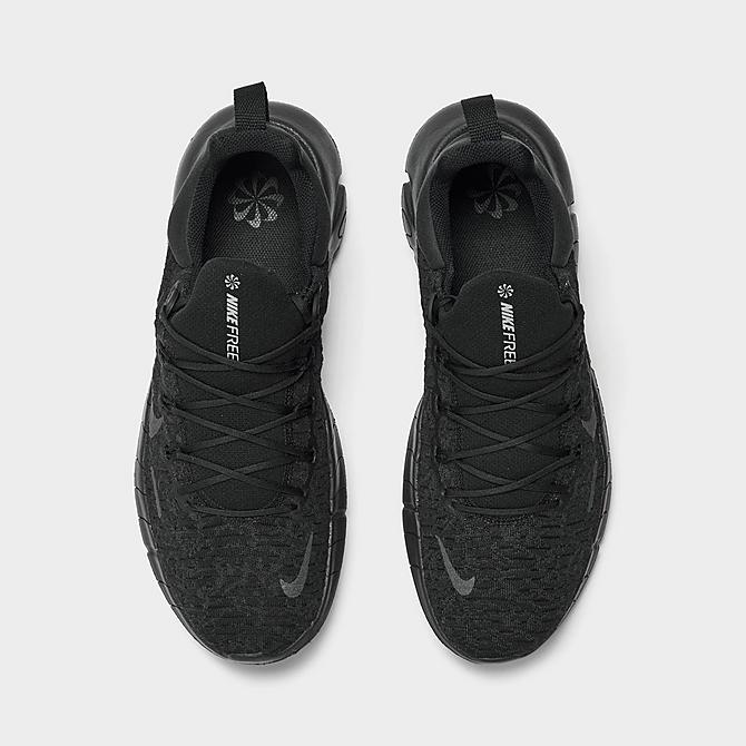 Back view of Men's Nike Free Run 5.0 Running Shoes in Black/Black/Off Noir Click to zoom