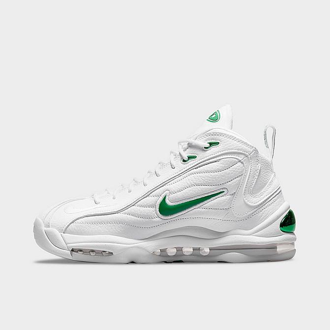 Right view of Men's Nike Air Total Max Uptempo Basketball Shoes in White/Classic Green/White Click to zoom