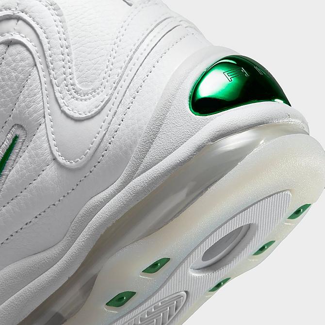 Front view of Men's Nike Air Total Max Uptempo Basketball Shoes in White/Classic Green/White Click to zoom