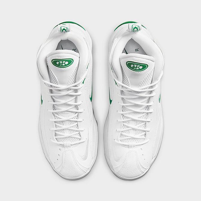 Back view of Men's Nike Air Total Max Uptempo Basketball Shoes in White/Classic Green/White Click to zoom