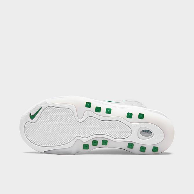Bottom view of Men's Nike Air Total Max Uptempo Basketball Shoes in White/Classic Green/White Click to zoom