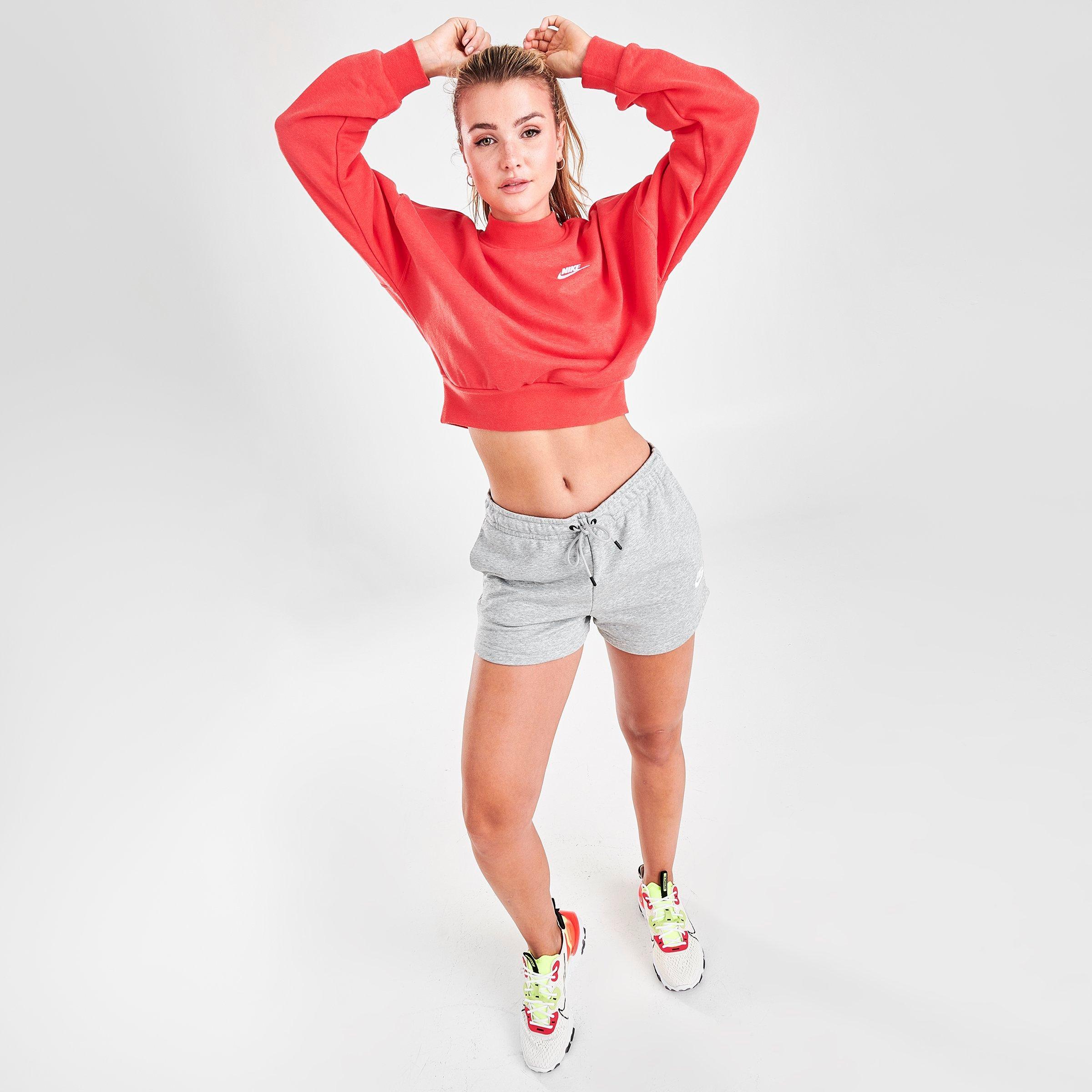 women's nike sportswear essential fleece mock neck sweatshirt