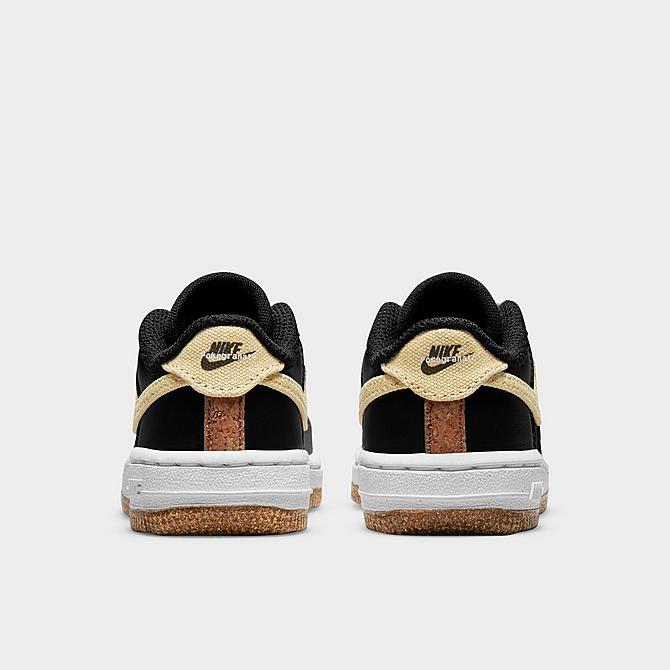 Left view of Kids' Toddler Nike Air Force 1 LV8 Casual Shoes in Black/Solar Flare/White/Black Click to zoom