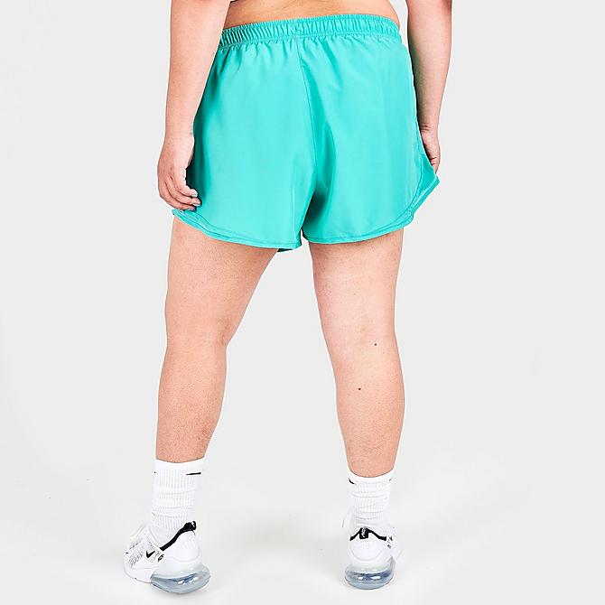 Back Right view of Women's Nike Tempo Running Shorts (Plus Size) in Washed Teal Click to zoom