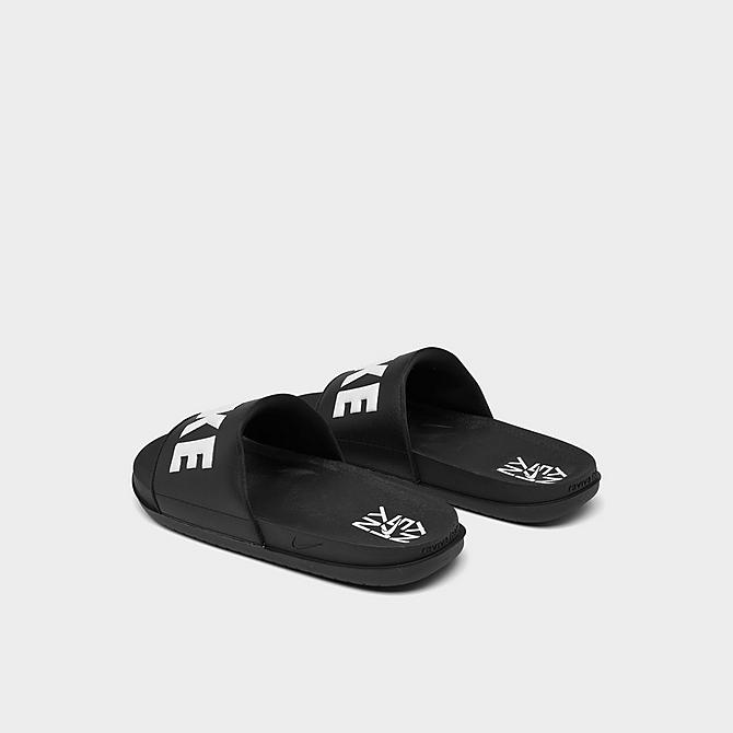 Left view of Men's Nike OffCourt NY vs. NY Slide Sandals in Black/White Click to zoom