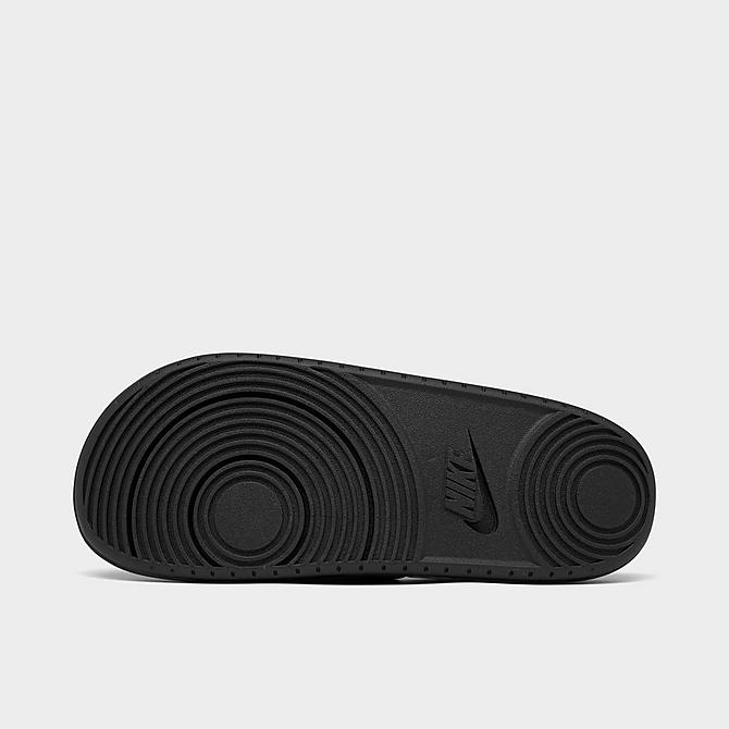 Bottom view of Men's Nike OffCourt NY vs. NY Slide Sandals in Black/White Click to zoom