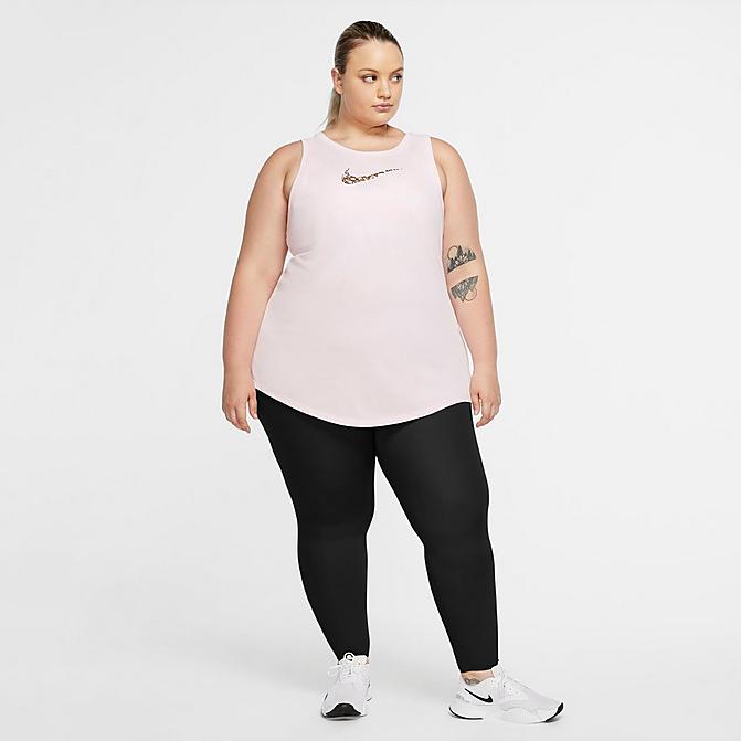 Front view of Women's Nike One Luxe Cropped Tights (Plus Size) in Black/Clear Click to zoom