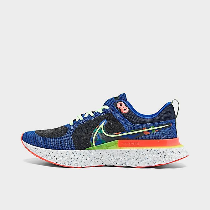 Right view of Nike React Infinity Run Flyknit 2 A.I.R. Kelly Anna London Running Shoes in Obsidian/Bright Crimson/Racer Blue Click to zoom