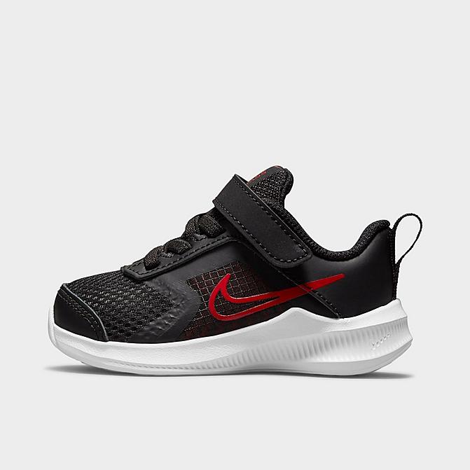 Right view of Boys' Toddler Nike Downshifter 11 Hook-and-Loop Casual Shoes in Black/University Red/Dark Smoke Grey/White Click to zoom