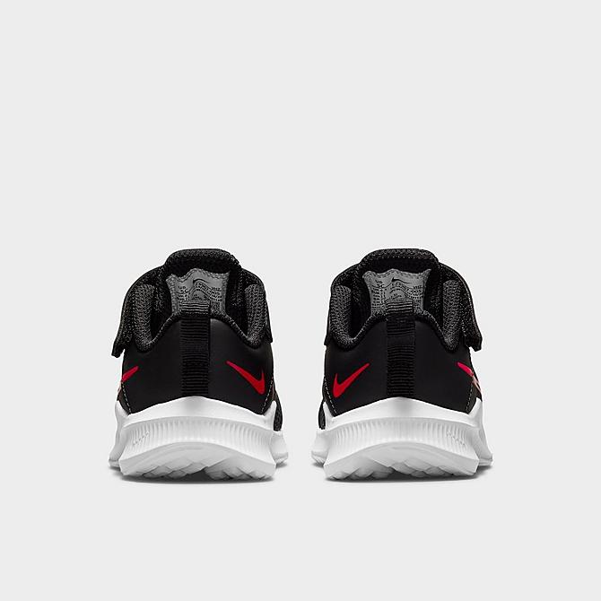 Left view of Boys' Toddler Nike Downshifter 11 Hook-and-Loop Casual Shoes in Black/University Red/Dark Smoke Grey/White Click to zoom