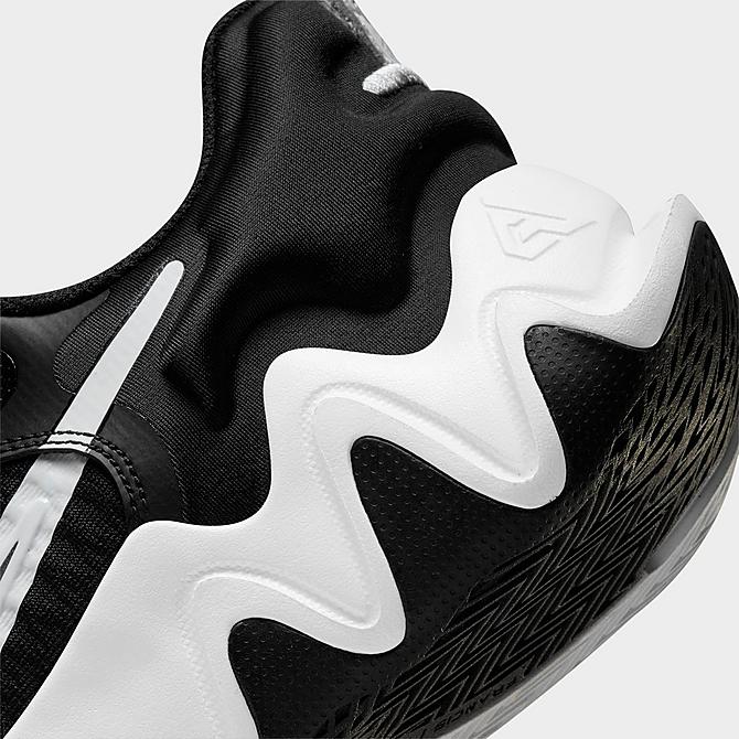 Front view of Nike Giannis Immortality Basketball Shoes in Black/Clear White/Wolf Grey/Volt Click to zoom
