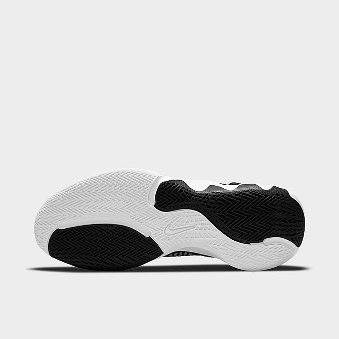 Bottom view of Nike Giannis Immortality Basketball Shoes in Black/Clear White/Wolf Grey/Volt Click to zoom