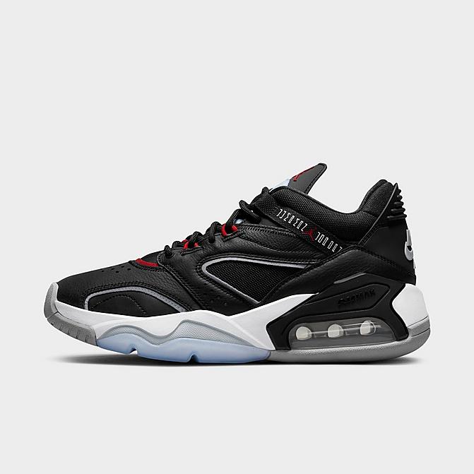 Right view of Jordan Point Lane Basketball Shoes in Black/Wolf Grey/White/University Red Click to zoom