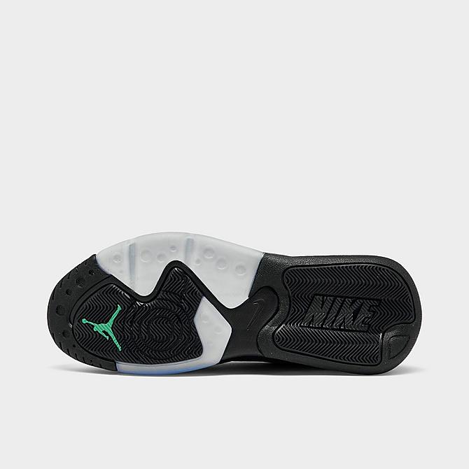 Bottom view of Jordan Point Lane Basketball Shoes in White/Roma Green/Black/Hyper Royal Click to zoom