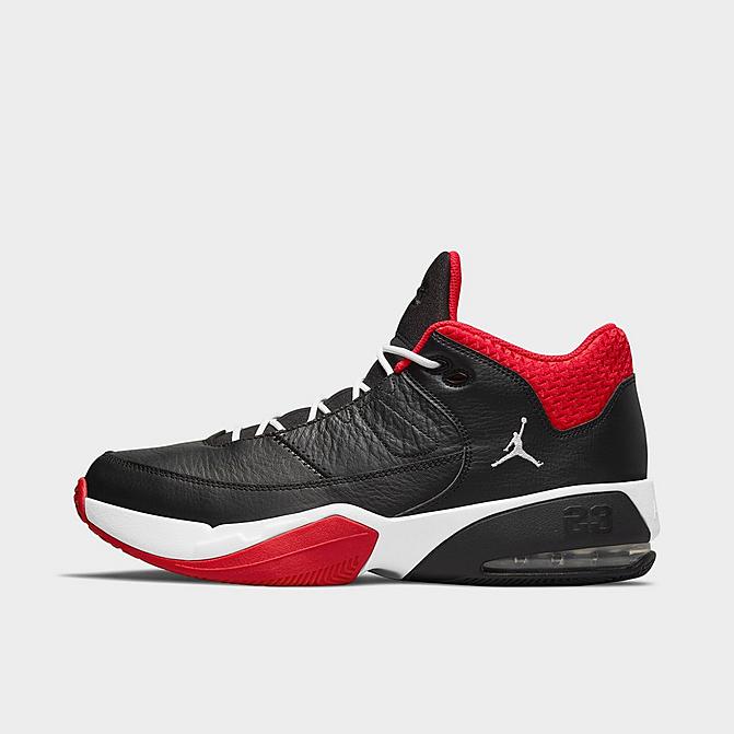 Right view of Jordan Max Aura 3 Basketball Shoes in Black/White/University Red Click to zoom