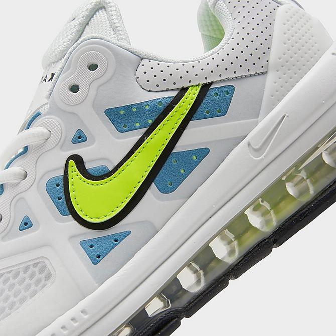 Front view of Big Kids' Nike Air Max Genome Casual Shoes in Summit White/Volt-Cerulean-Black Click to zoom