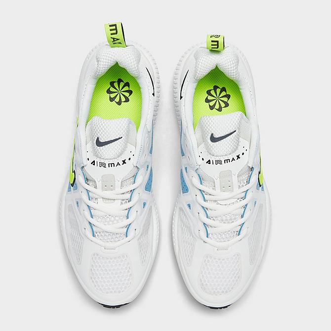 Back view of Big Kids' Nike Air Max Genome Casual Shoes in Summit White/Volt-Cerulean-Black Click to zoom