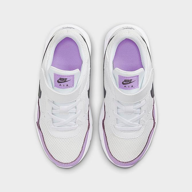Back view of Girls' Little Kids' Nike Air Max SC Casual Shoes in White/Off Noir/Lilac Click to zoom