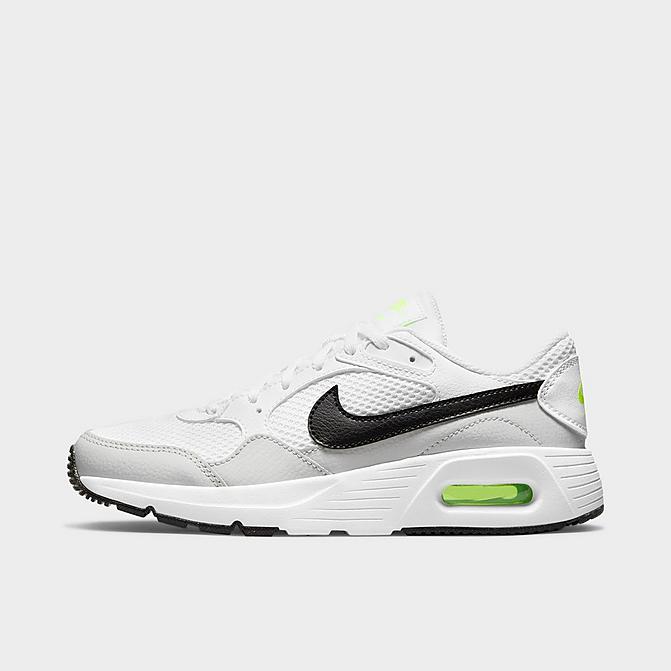 Right view of Big Kids' Nike Air Max SC Casual Shoes in White/Black/Photon Dust/Volt Click to zoom