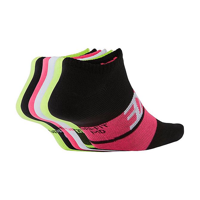 Alternate view of Women's Nike Everyday Lightweight Training 6-Pack No-Show Socks in Volt/Black/Pink Click to zoom