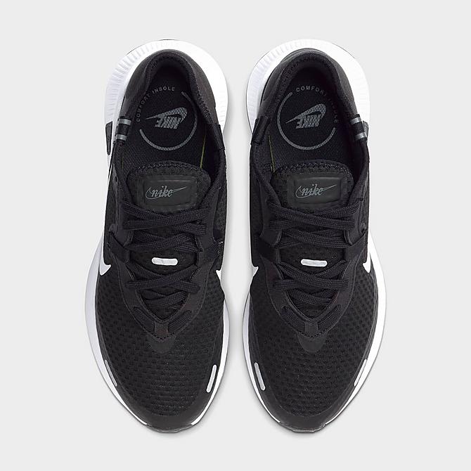 Back view of Men's Nike Reposto Running Shoes in Black/White/Dark Smoke Grey/Iron Grey Click to zoom
