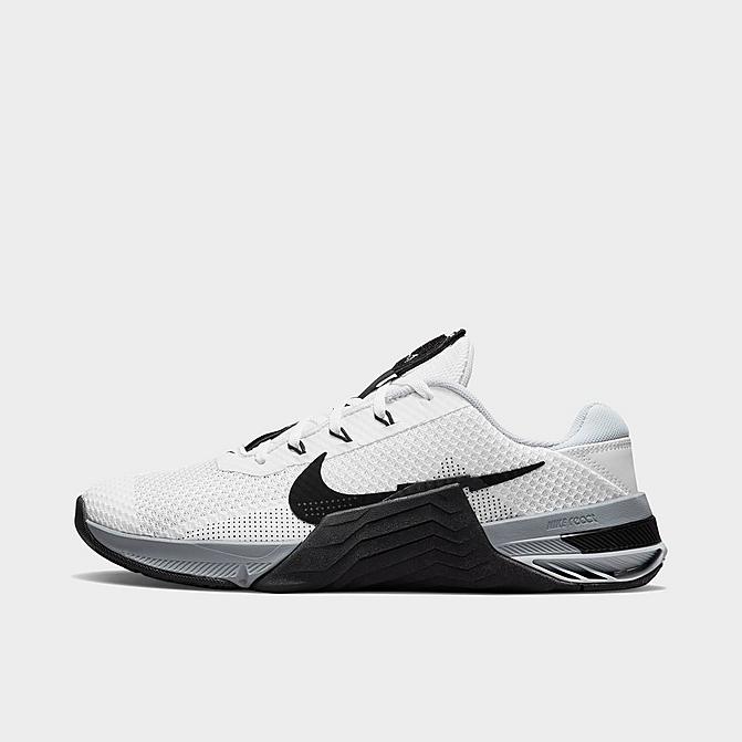 Right view of Men's Nike Metcon 7 Training Shoes in White/Particle Grey/Pure Platinum/Black Click to zoom