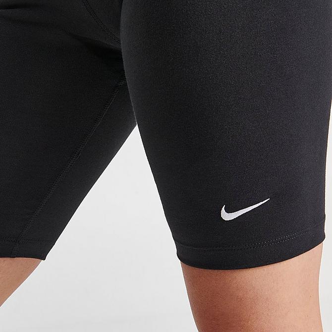 On Model 5 view of Women's Nike Sportswear Essential Bike Shorts in Black Click to zoom