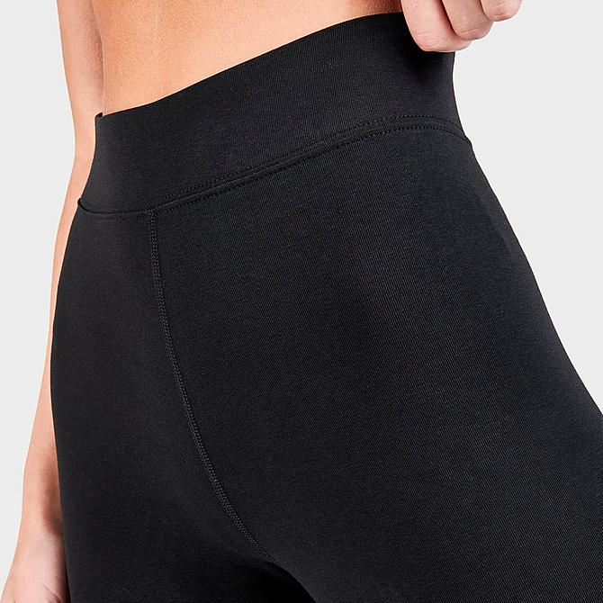 On Model 6 view of Women's Nike Sportswear Essential High-Waisted Leggings in Black/White Click to zoom
