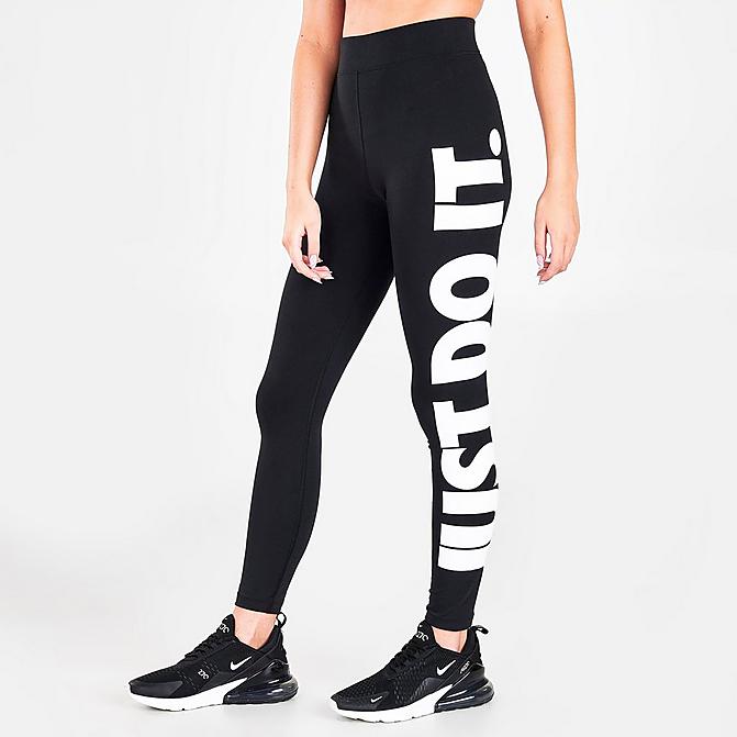 Front view of Women's Nike Sportswear Essential JDI High-Waisted Leggings in Black Click to zoom
