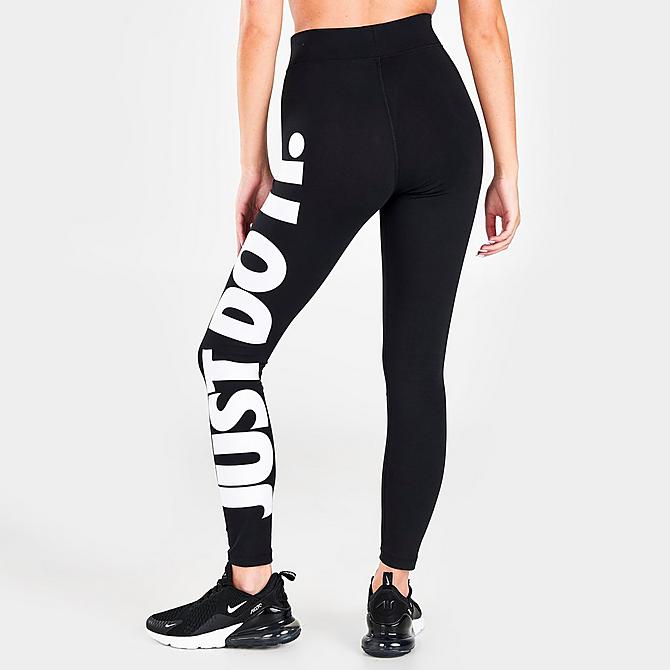 Back Right view of Women's Nike Sportswear Essential JDI High-Waisted Leggings in Black Click to zoom