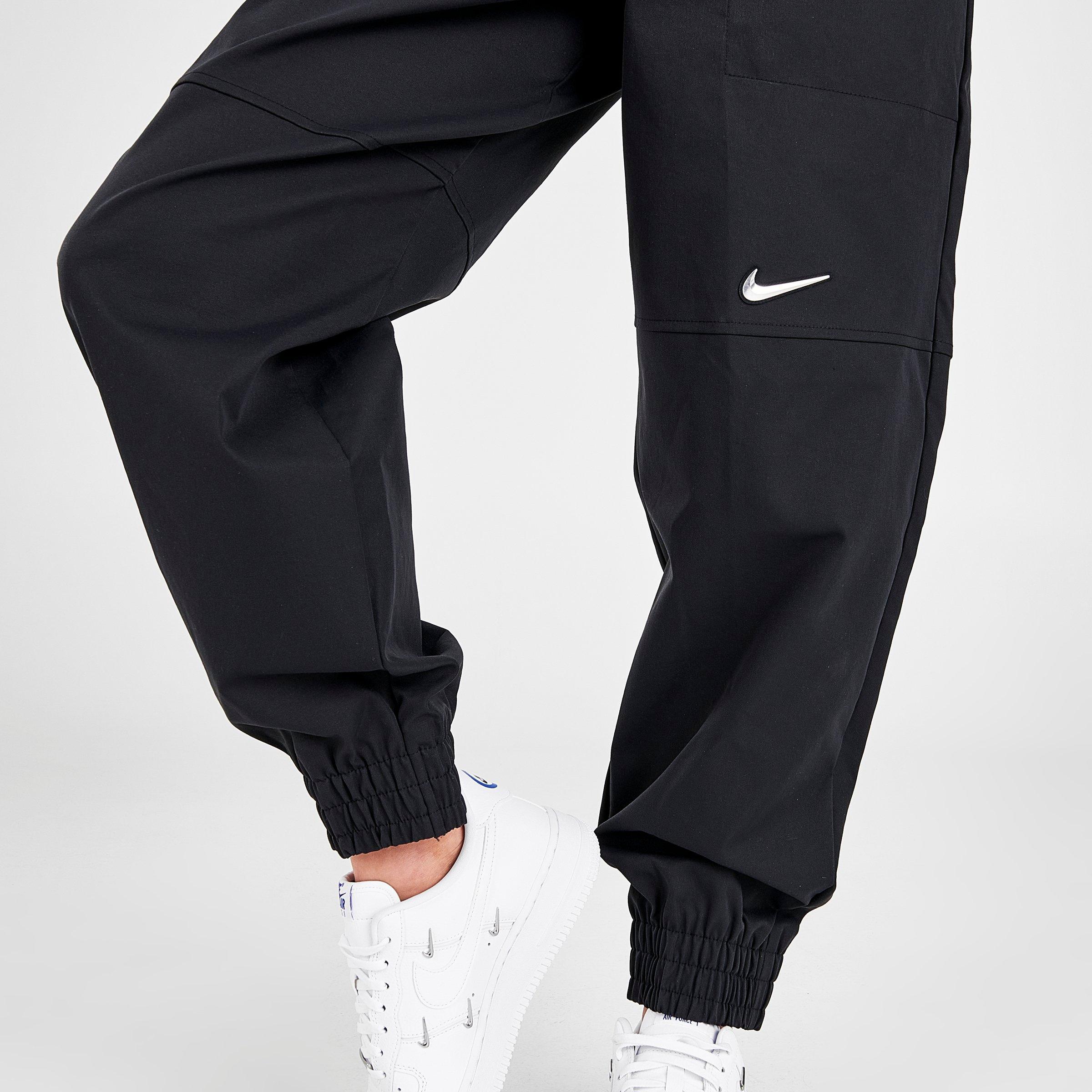 nike woven joggers black