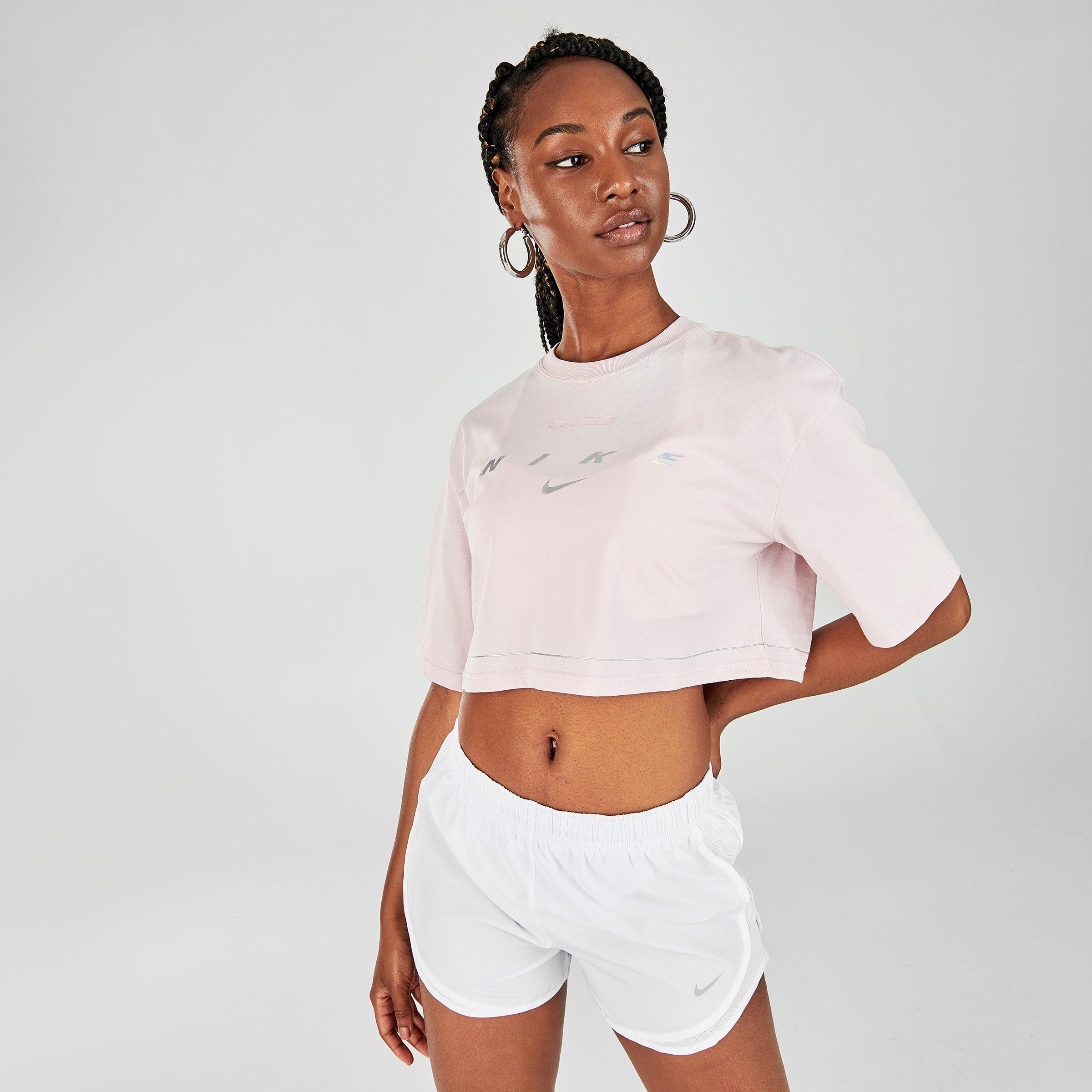 Women S Nike Sportswear Iridescent Crop T Shirt Finish Line