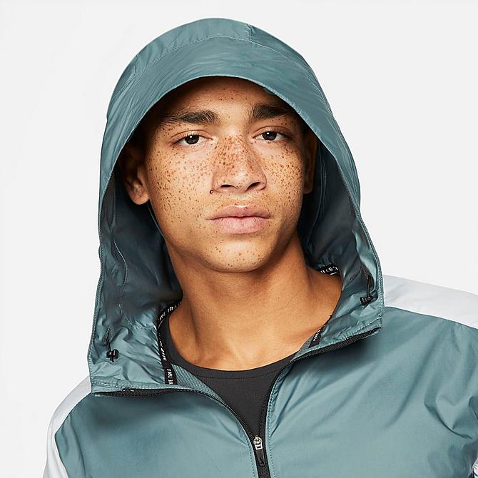 Back Right view of Men's Nike Trail Windrunner Jacket in Hasta/Dark Cayenne/Reflective Silver Click to zoom