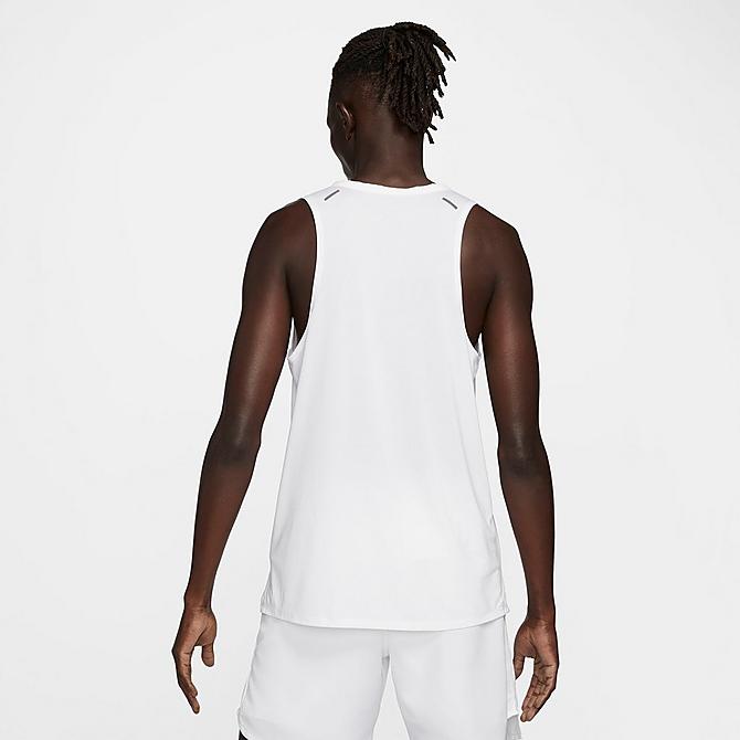 Back Left view of Men's Nike Dri-FIT Rise 365 Running Tank in White Click to zoom