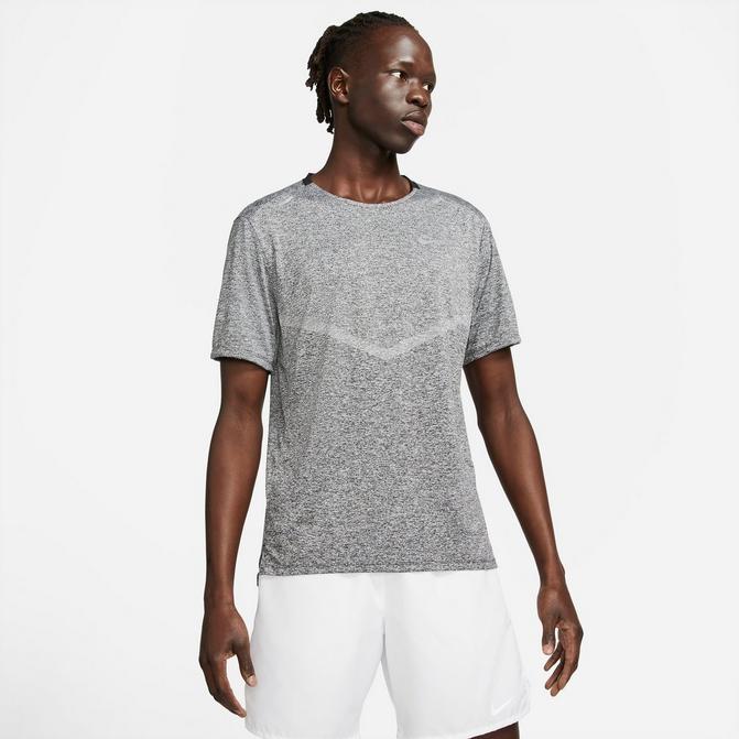 Nike Running Dri-FIT retro graphic logo T-shirt in gray heather