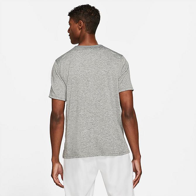 Back Left view of Men's Nike Dri-FIT Rise 365 Running T-Shirt in Smoke Grey/Smoke Grey/Reflective Silver Click to zoom