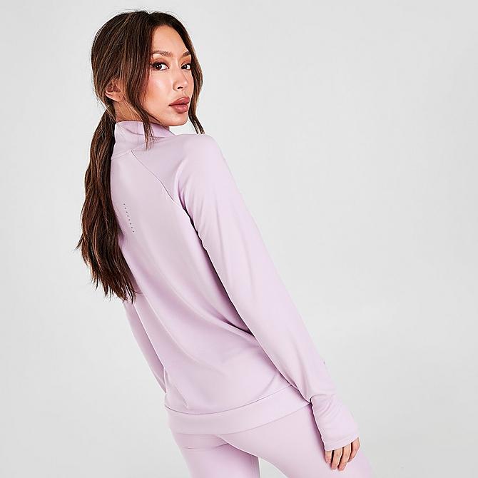 Back Right view of Women's Nike Swoosh Run Half-Zip Running Top in Iced Lilac Click to zoom