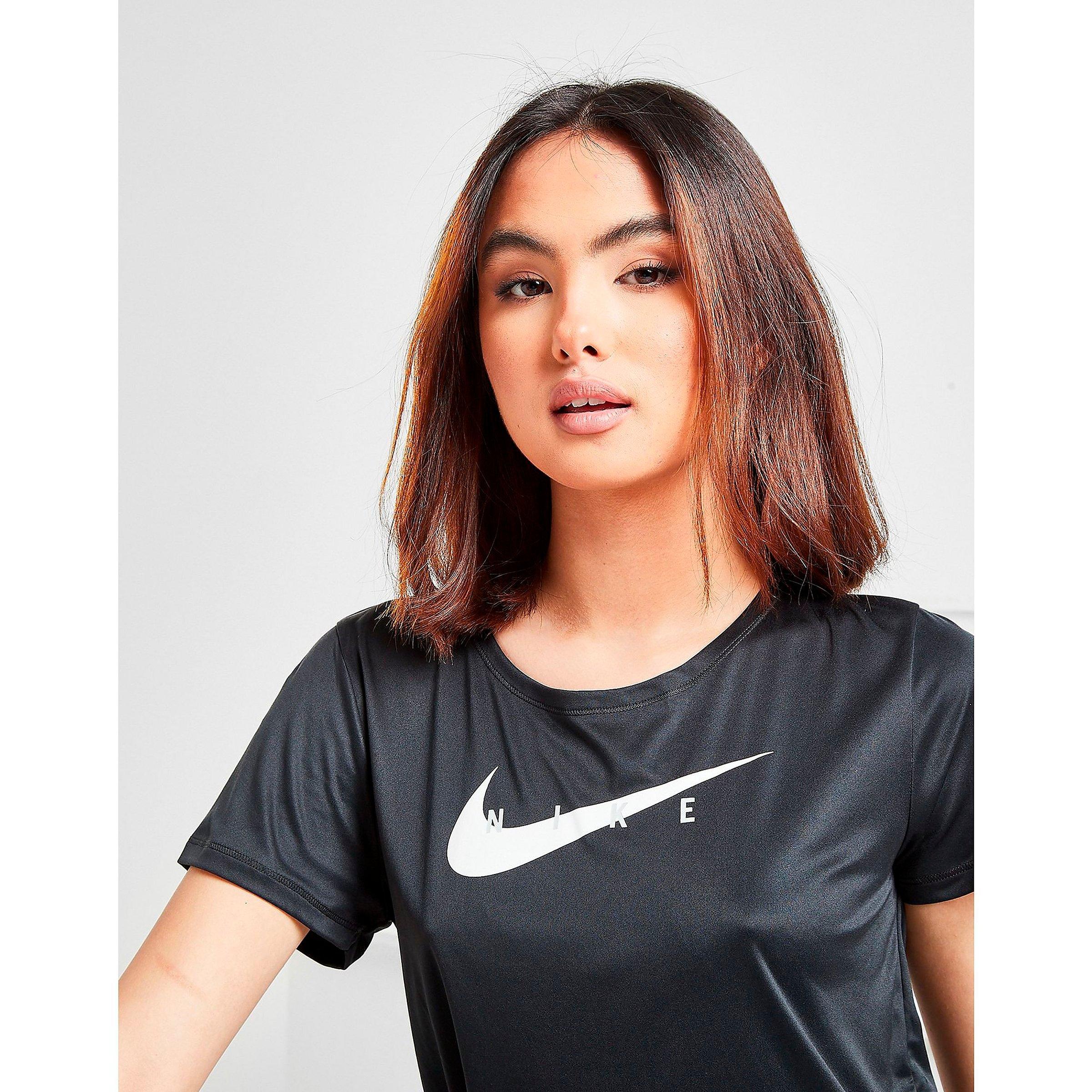 nike swoosh on right side of shirt