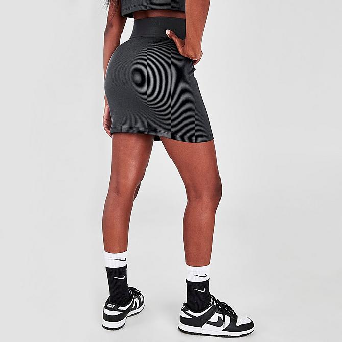 Back Right view of Women's Nike Sportswear Air Rib Skirt in Black/White Click to zoom